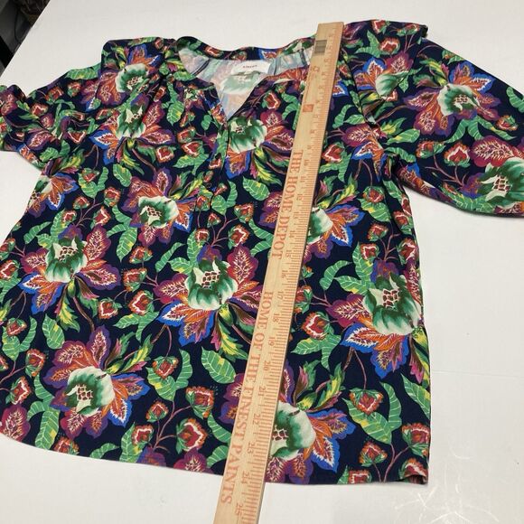 Xirena Kiarna Top Multicolor Floral Women’s XS Ruffle Puff Sleeve Button Collar - Picture 8 of 12